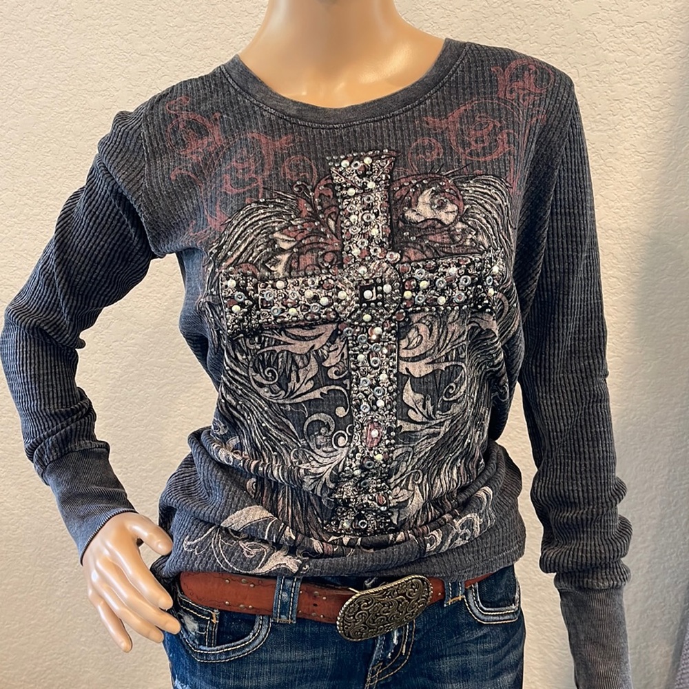 Vocal brand long sleeves top  waffle texture size large